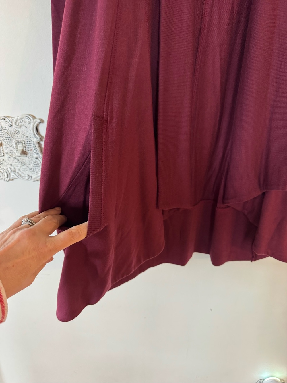 NWT Athleta Pranayama Wrap Cardigan Cabernet Burgundy S - Picture 6 of 11
